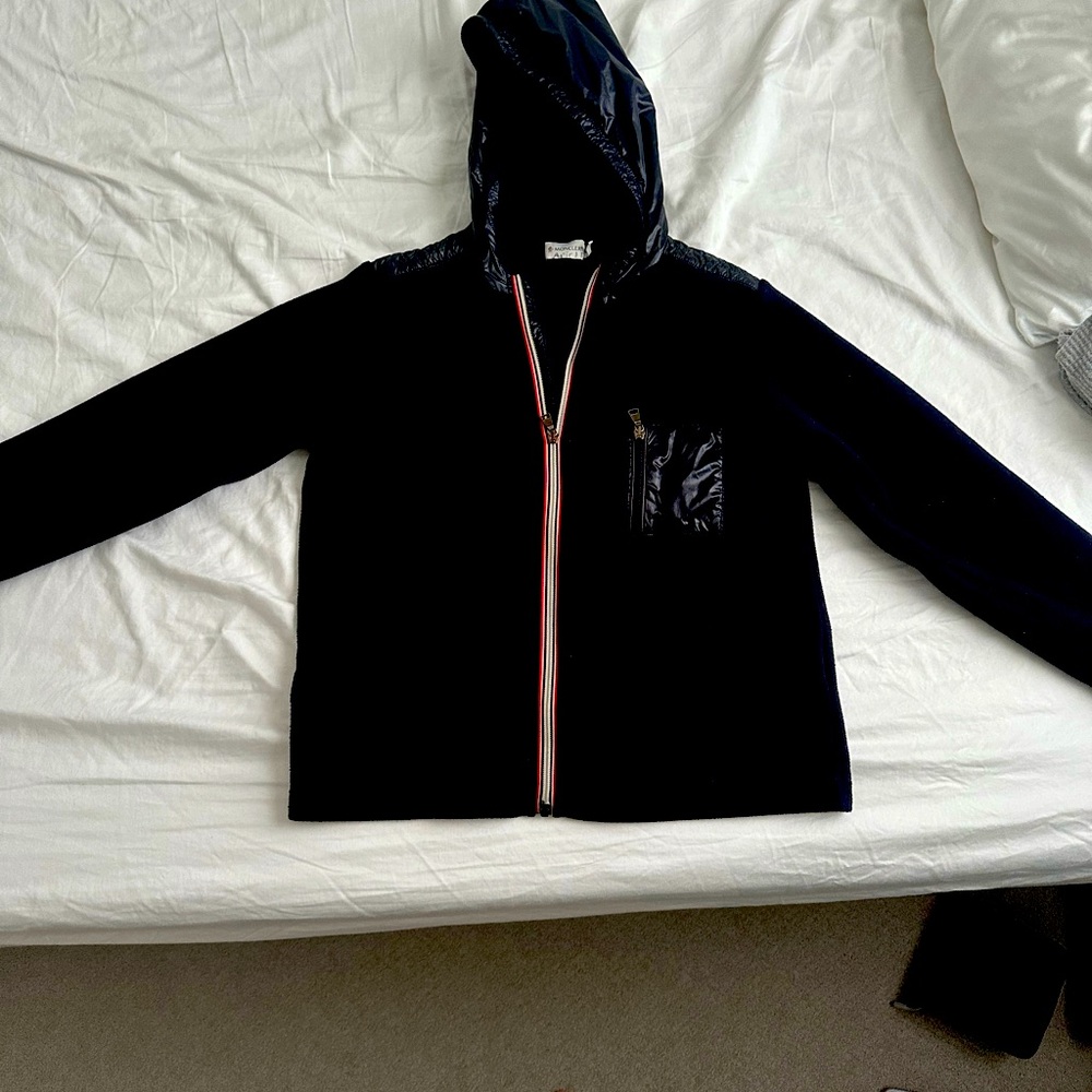 Moncler fleece zip up hoodie.  Boys size 14